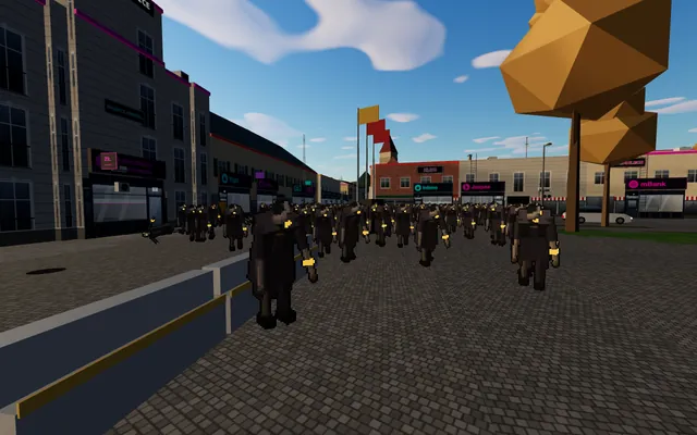 Before: a horde of 120 zombies as flat sprites on a square