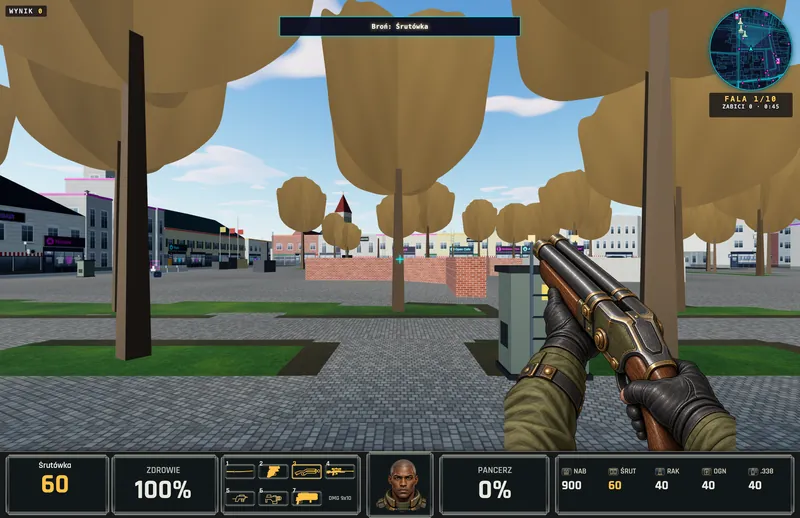 Before: daytime scene with another weapon before the W2a package